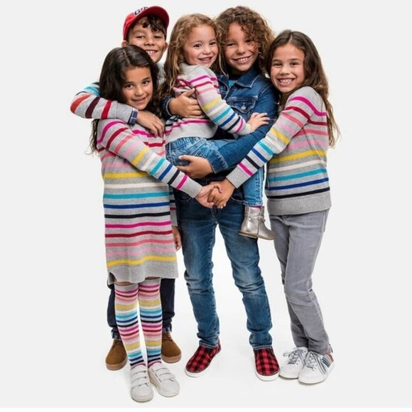 GAP Crazy Rainbow  Striped Crewneck Sweater - Picture 2 of 6